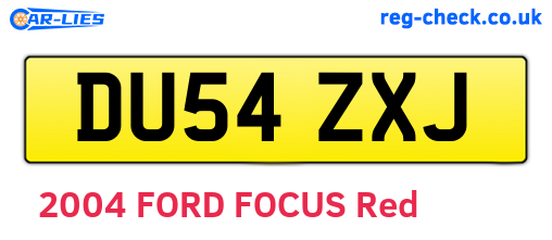 DU54ZXJ are the vehicle registration plates.