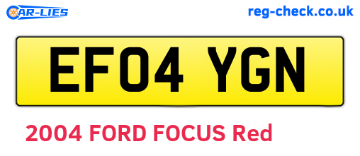 EF04YGN are the vehicle registration plates.