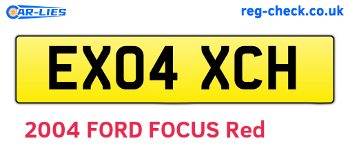 EX04XCH are the vehicle registration plates.