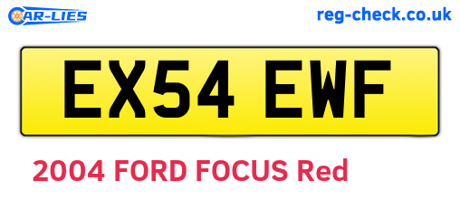 EX54EWF are the vehicle registration plates.