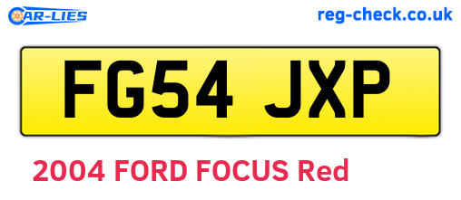 FG54JXP are the vehicle registration plates.