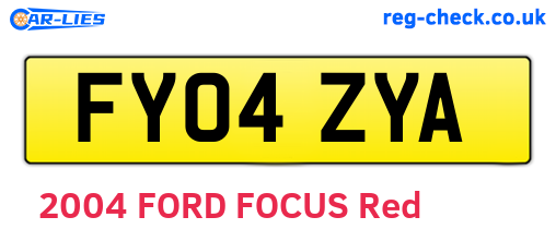 FY04ZYA are the vehicle registration plates.