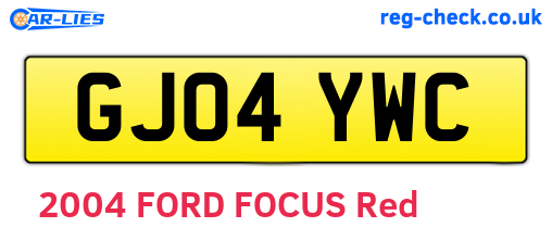 GJ04YWC are the vehicle registration plates.