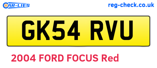 GK54RVU are the vehicle registration plates.