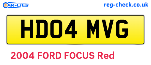 HD04MVG are the vehicle registration plates.