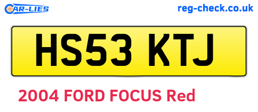 HS53KTJ are the vehicle registration plates.