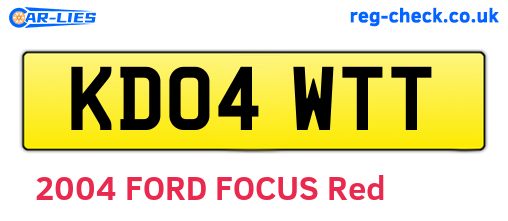 KD04WTT are the vehicle registration plates.
