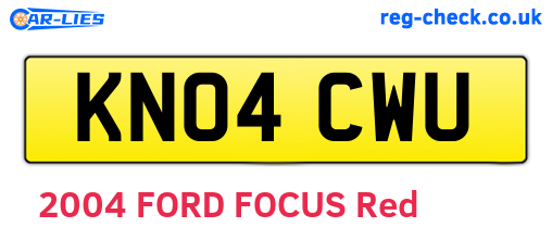 KN04CWU are the vehicle registration plates.