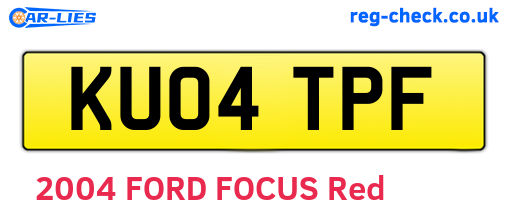 KU04TPF are the vehicle registration plates.