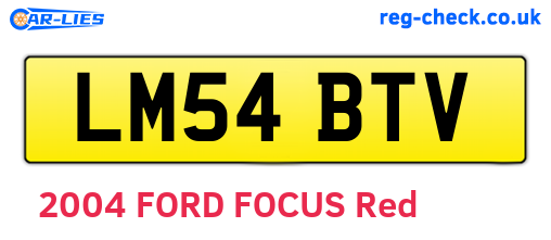 LM54BTV are the vehicle registration plates.