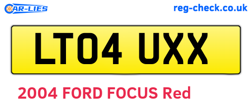 LT04UXX are the vehicle registration plates.