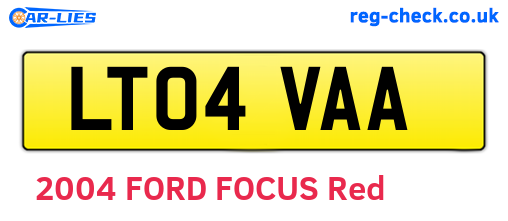LT04VAA are the vehicle registration plates.