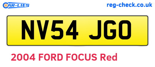 NV54JGO are the vehicle registration plates.