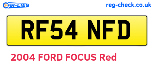 RF54NFD are the vehicle registration plates.