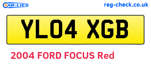 YL04XGB are the vehicle registration plates.