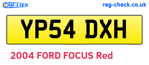 YP54DXH are the vehicle registration plates.