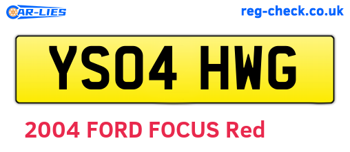YS04HWG are the vehicle registration plates.