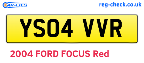 YS04VVR are the vehicle registration plates.