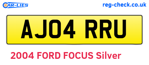 AJ04RRU are the vehicle registration plates.