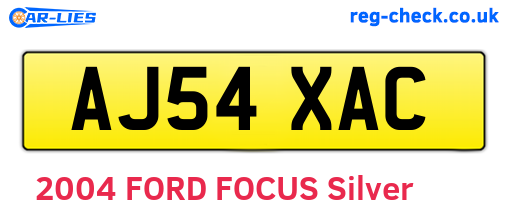 AJ54XAC are the vehicle registration plates.