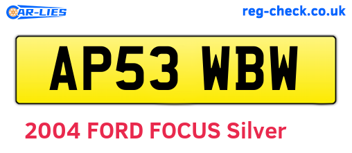 AP53WBW are the vehicle registration plates.