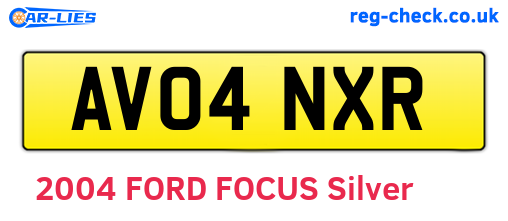 AV04NXR are the vehicle registration plates.