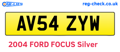 AV54ZYW are the vehicle registration plates.