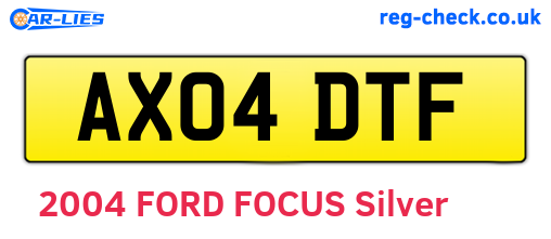 AX04DTF are the vehicle registration plates.