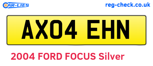 AX04EHN are the vehicle registration plates.