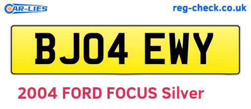 BJ04EWY are the vehicle registration plates.