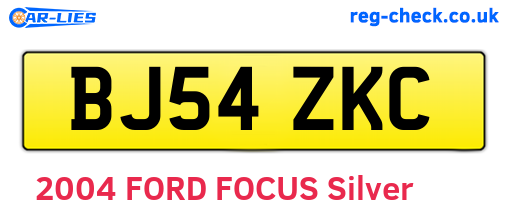 BJ54ZKC are the vehicle registration plates.