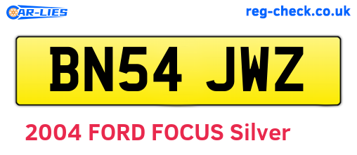 BN54JWZ are the vehicle registration plates.