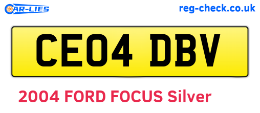 CE04DBV are the vehicle registration plates.