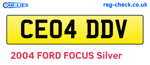 CE04DDV are the vehicle registration plates.