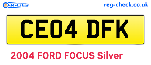 CE04DFK are the vehicle registration plates.
