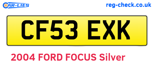 CF53EXK are the vehicle registration plates.