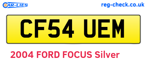 CF54UEM are the vehicle registration plates.