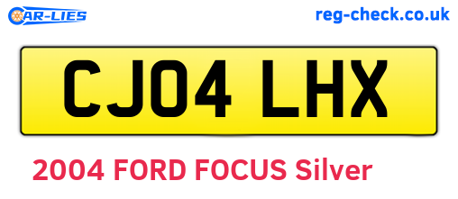 CJ04LHX are the vehicle registration plates.