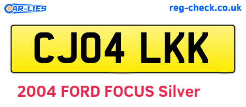 CJ04LKK are the vehicle registration plates.