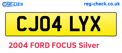 CJ04LYX are the vehicle registration plates.