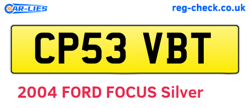 CP53VBT are the vehicle registration plates.
