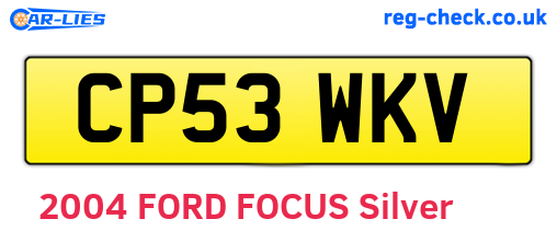 CP53WKV are the vehicle registration plates.
