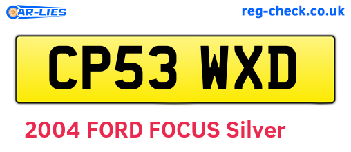 CP53WXD are the vehicle registration plates.
