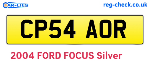 CP54AOR are the vehicle registration plates.