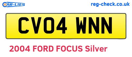 CV04WNN are the vehicle registration plates.
