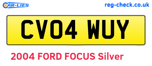 CV04WUY are the vehicle registration plates.