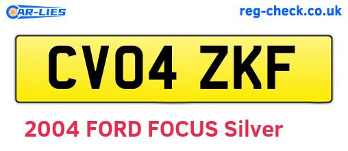 CV04ZKF are the vehicle registration plates.