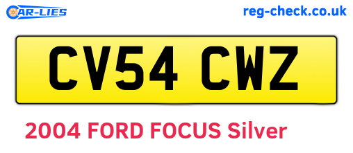 CV54CWZ are the vehicle registration plates.