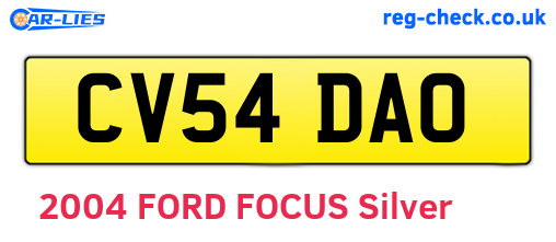CV54DAO are the vehicle registration plates.