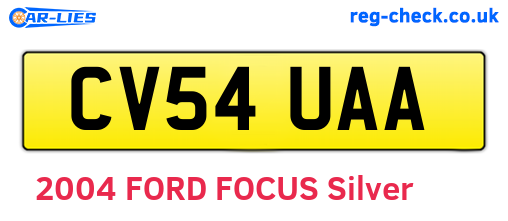 CV54UAA are the vehicle registration plates.